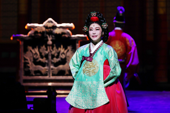 Actor Cha Ji-yeon as Empress Myeongseong in the musical ″Last Empress″ currently running at Sejong Center for the Arts in Jongno District, central Seoul [YONHAP]