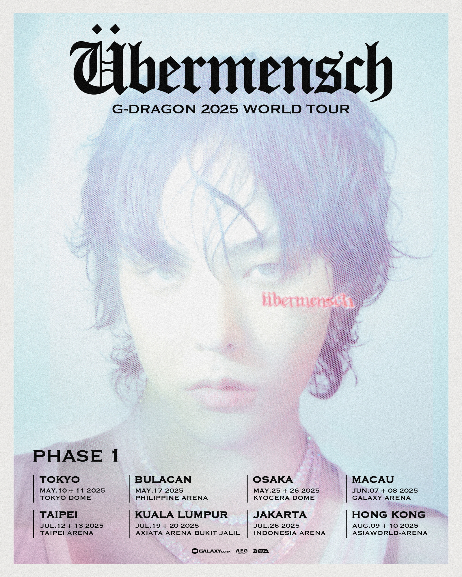 A promotional poster for G-Dragon's upcoming world tour “Ubermensch” [GALAXY CORPORATION]