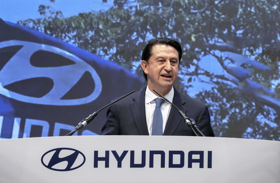 Hyundai Motor CEO José Muñoz speaks during the company's annual shareholder meeting in southern Seoul on March 20. [HYUNDAI MOTOR]