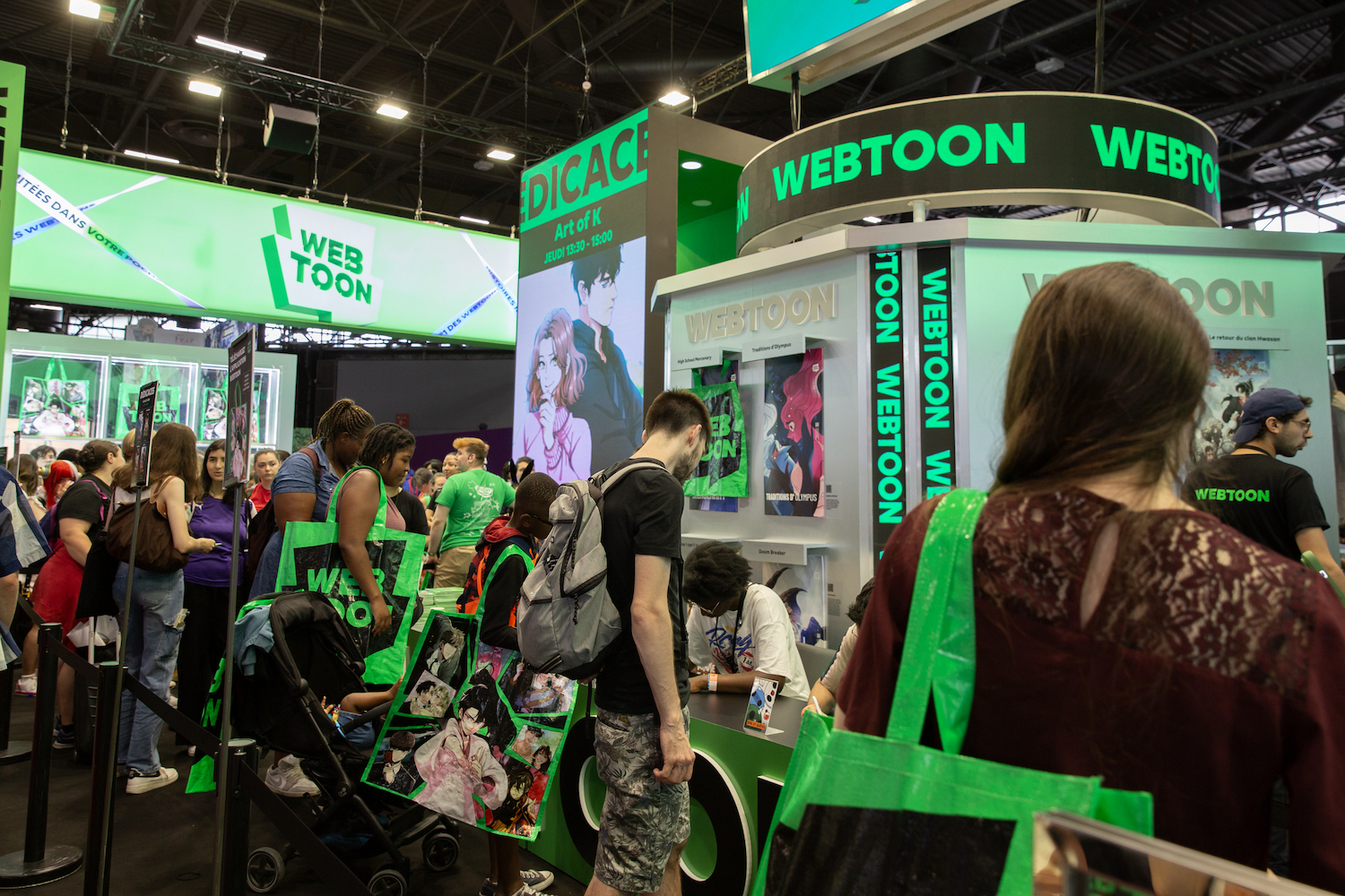 Naver Webtoon's booth at the 51st Angouleme Cartoon Festival in France in 2023 [NAVER WEBTOON]