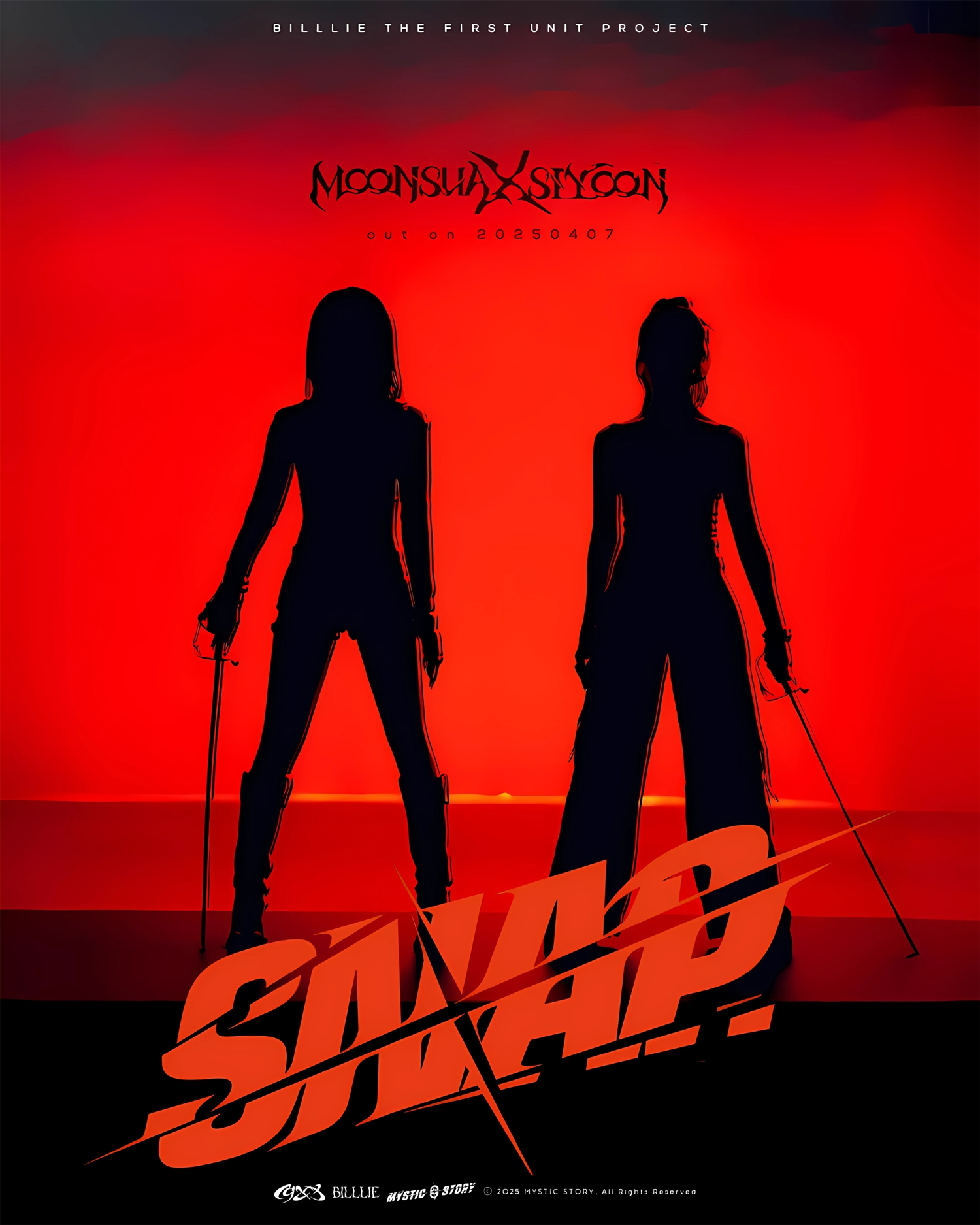 An official promotional poster for Moon Sua X Siyoon's upcoming digital single “SNAP” [MYSTIC STORY]