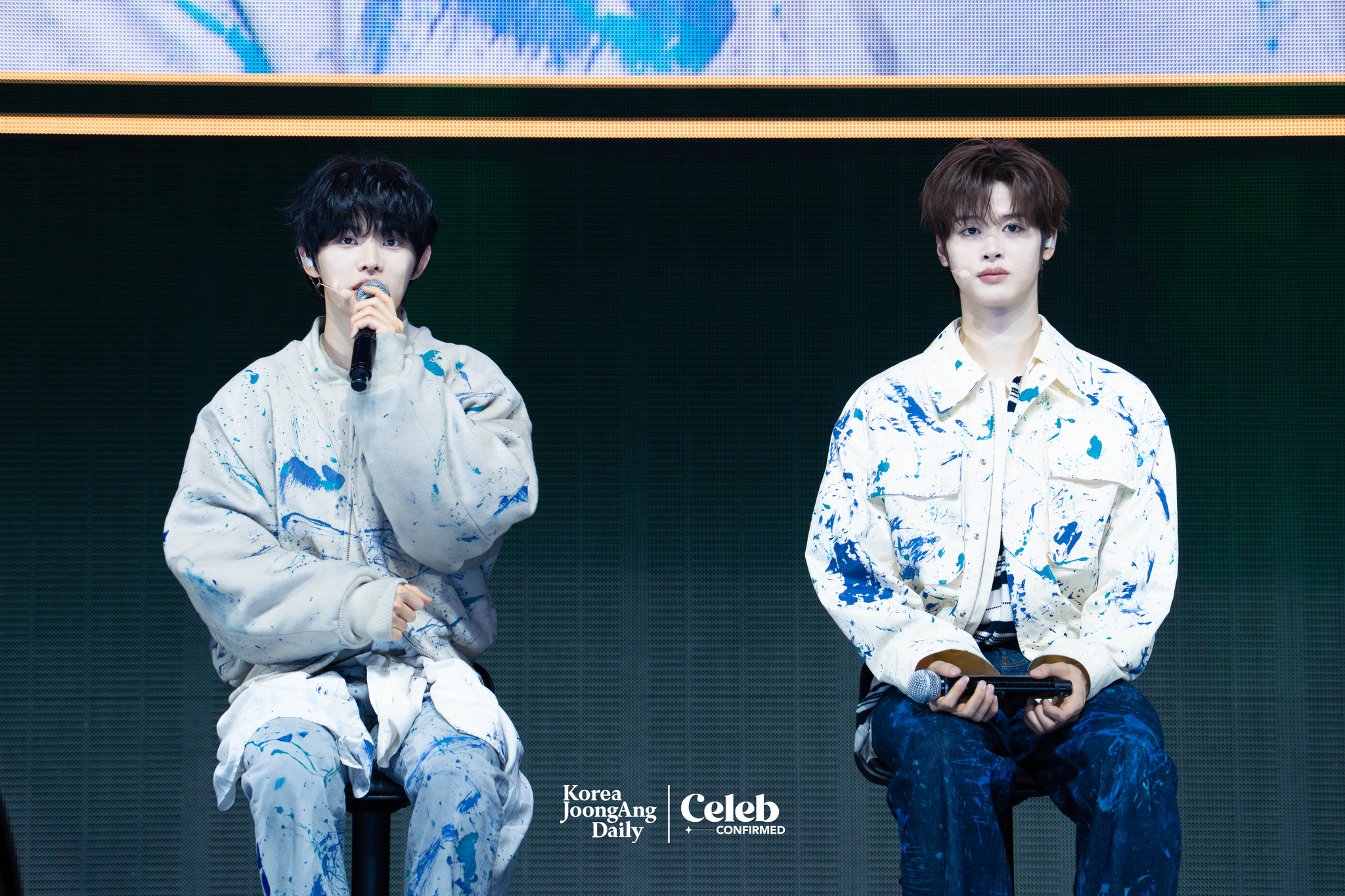 Boy band Close Your Eyes answers reporters’ questions during a showcase held at the Yes24 Live Hall in eastern Seoul on April 2 for the release of the first EP “Eternalt.” [DANIELA GONZALEZ PEREZ]