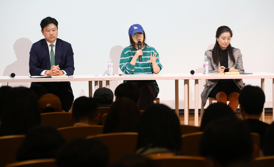 Min Hee-jin, former CEO of NewJeans' agency ADOR, holds a press conference on April 25, 2024, in southern Seoul. [NEWS1]