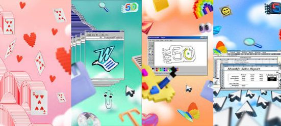  Special set of desktop wallpapers featuring the retro designs of classic products. [MICROSOFT]