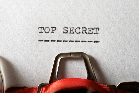 The phrase, Top Secret, written with a typewriter. [GETTY IMAGES]