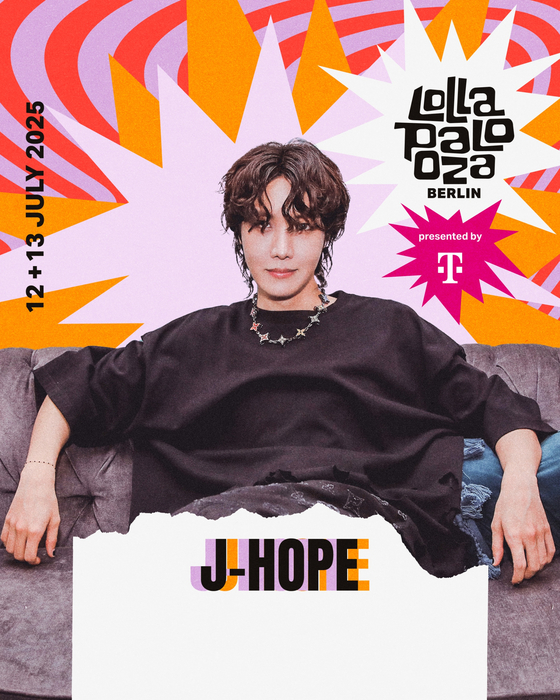 J-Hope of BTS is set to headline the Lollapalooza Berlin music festival on July 13. [LOLLAPALOOZA BERLIN]