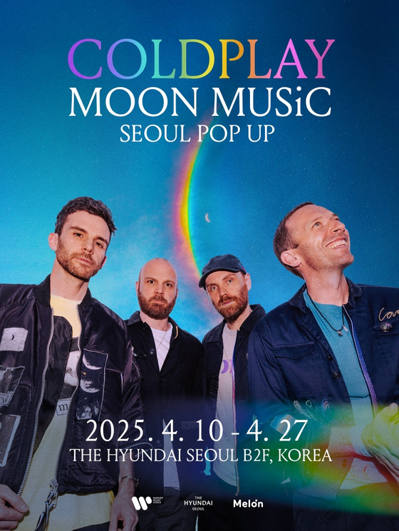 A poster for the upcoming “Coldplay Moon Music Seoul Pop-up” to be held at The Hyundai Seoul [MELON]