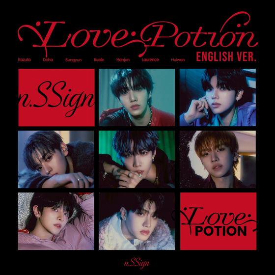 The album cover for boy band n.SSign's “Love Potion (Eng.)” [N.CH ENTERTAINMENT]