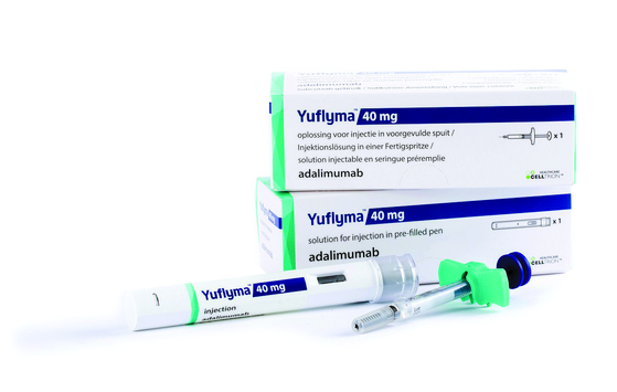 This file photo provided by Celltrion shows its biosimilar medicine Yuflyma. [YONHAP]