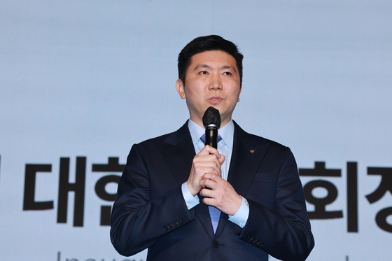 Korean Sport & Olympic Committee President Ryu Seung-min speaks during his inauguration ceremony at the Grand Hyatt Seoul in central Seoul on March 27. [NEWS1] 