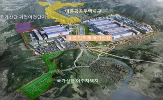 A bird's-eye depiction of the Yongin semiconductor national industrial complex [MINISTRY OF LAND, INFRASTRUCTURE AND TRANSPORTATION]