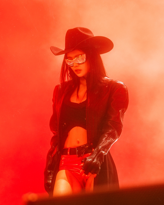 Singer Jennie, member of girl group Blackpink, performs at the Coachella Valley Music and Arts Festival on April 20. [ODD ATELIER]