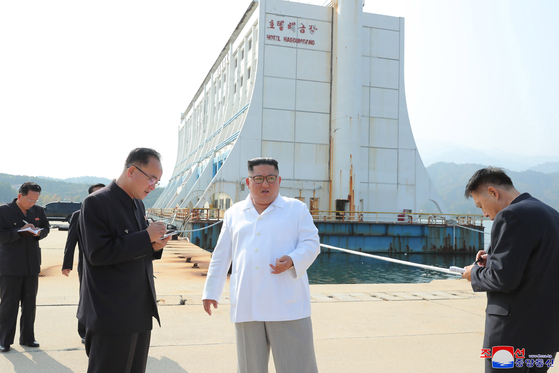 North Korean leader Kim Jong-un is seen during an inspection of the Mount Kumgang tourism zone on Oct. 23, 2019. [YONHAP] 