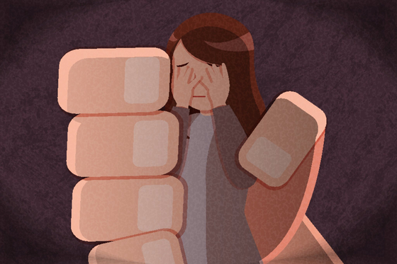 An illustration of violence against women [JOONGANG ILBO]