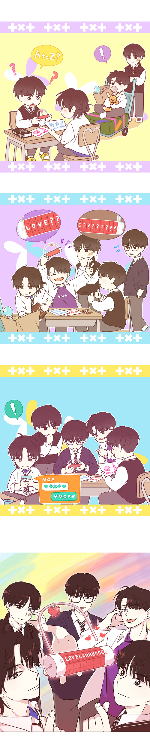 The four-cut webtoon made in collaboration with Tomorrow X Together and 232 [BIGHIT MUSIC]