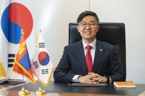 South Korean Ambassador to Mongolia Choi Jin-won poses for a photograph at the embassy in Ulaanbaatar. [EMBASSY OF THE REPUBLIC OF KOREA IN MONGOLIA]