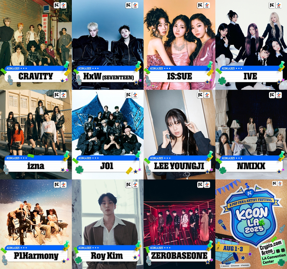 The lineup of performing artists at the KCON LA 2025. [CJ ENM]