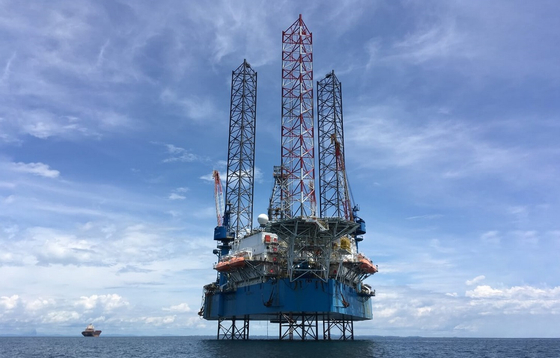 This undated file photo provided by SK earthon shows a drilling facility in Block 15-1/05 off the coast of Vietnam. [YONHAP]