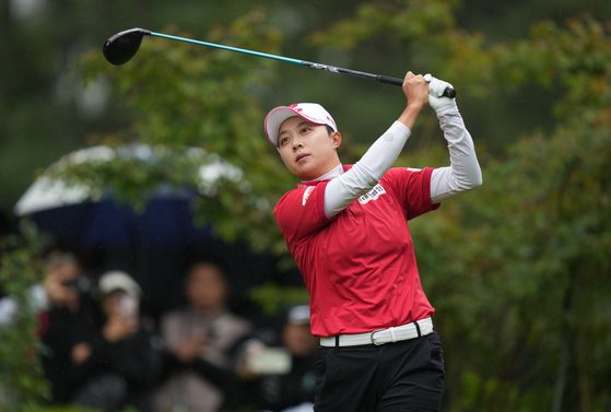 Kim Hyo-joo hits a shot during the Aramco Korea Championship at New Korea Country Club in Goyang, Gyeonggi, on May 9. [LET] 
