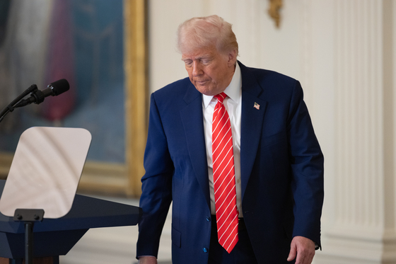 U.S. President Donald Trump attends a celebration of military mothers at the White House in Washington on May 8. [XINHUA/YONHAP]