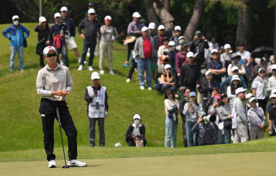 Kim Hyo-joo looks on during the Aramco Korea Championship at New Korea Country Club in Goyang, Gyeonggi on May 11. [LET] 