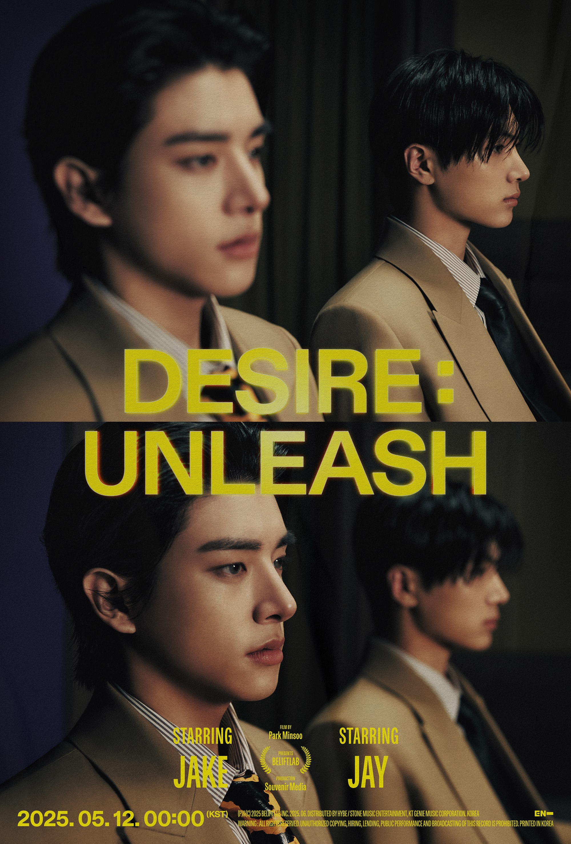 A poster for boy band Enhypen's concept cinema short film “Desire: Unleash″ [BELIFT LAB] 