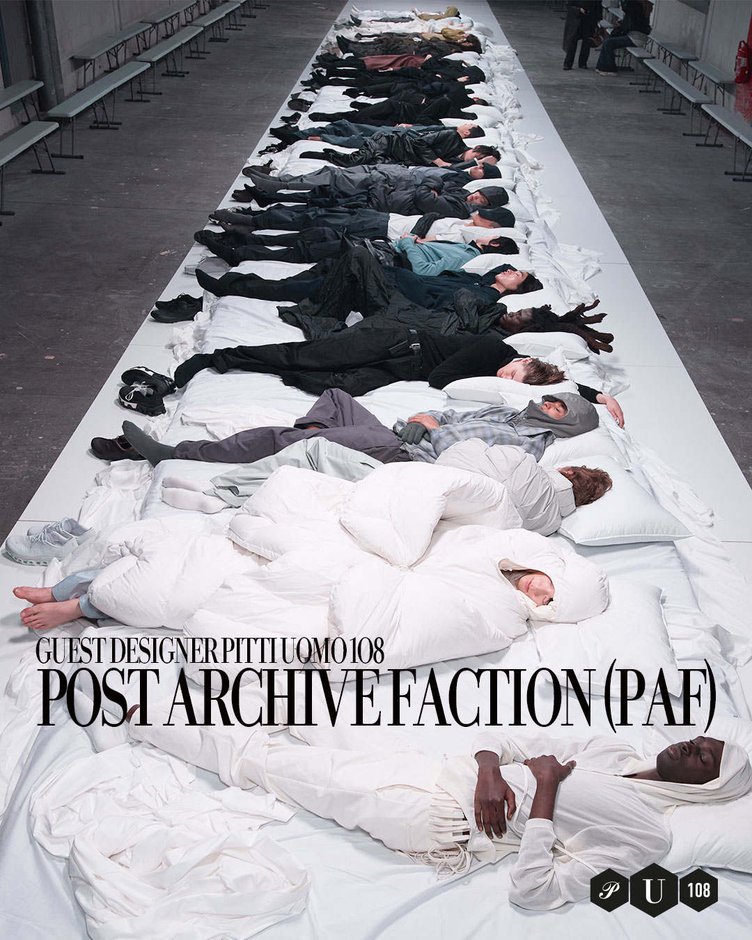 A concept image for Post Archive Faction's upcoming participation at the Pitti Immagine Uomo [KOCCA]