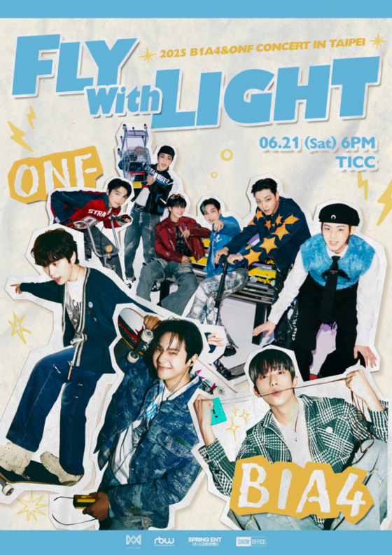 Poster for the concert ″Fly with Light,″ set to be performed by B1A4 and ONF [WM ENTERTAINMENT]