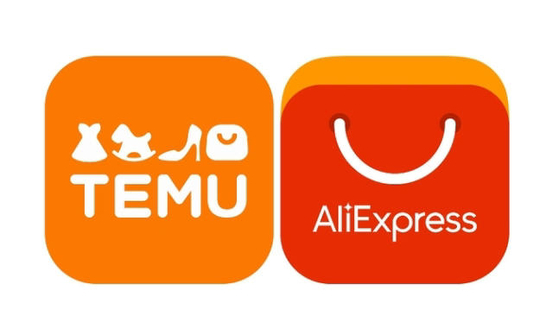 The logo of Temu and AliExpress [JOONGANG ILBO]