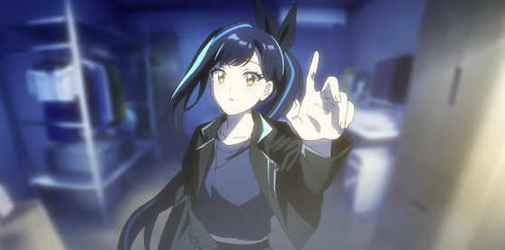 Member Lilpa of Isegye Idol from the music video for the virtual girl group's ″Misty Rainbow,″ released on April 25 [SCREEN CAPTURE]