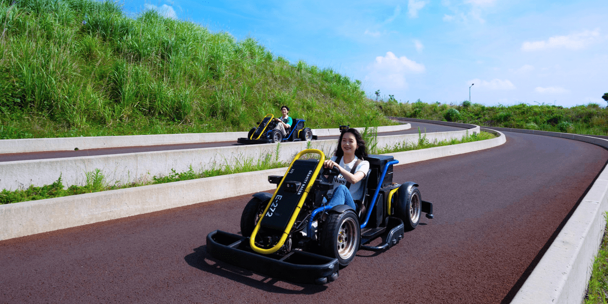9.81 Park in Jeju City is a theme park known for its motorless go-carts. [9.81 PARK]