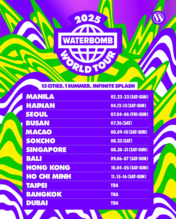 List of cities for Waterbomb Korea 2025 [WATERBOMB ORGANIZING COMMITTEE]