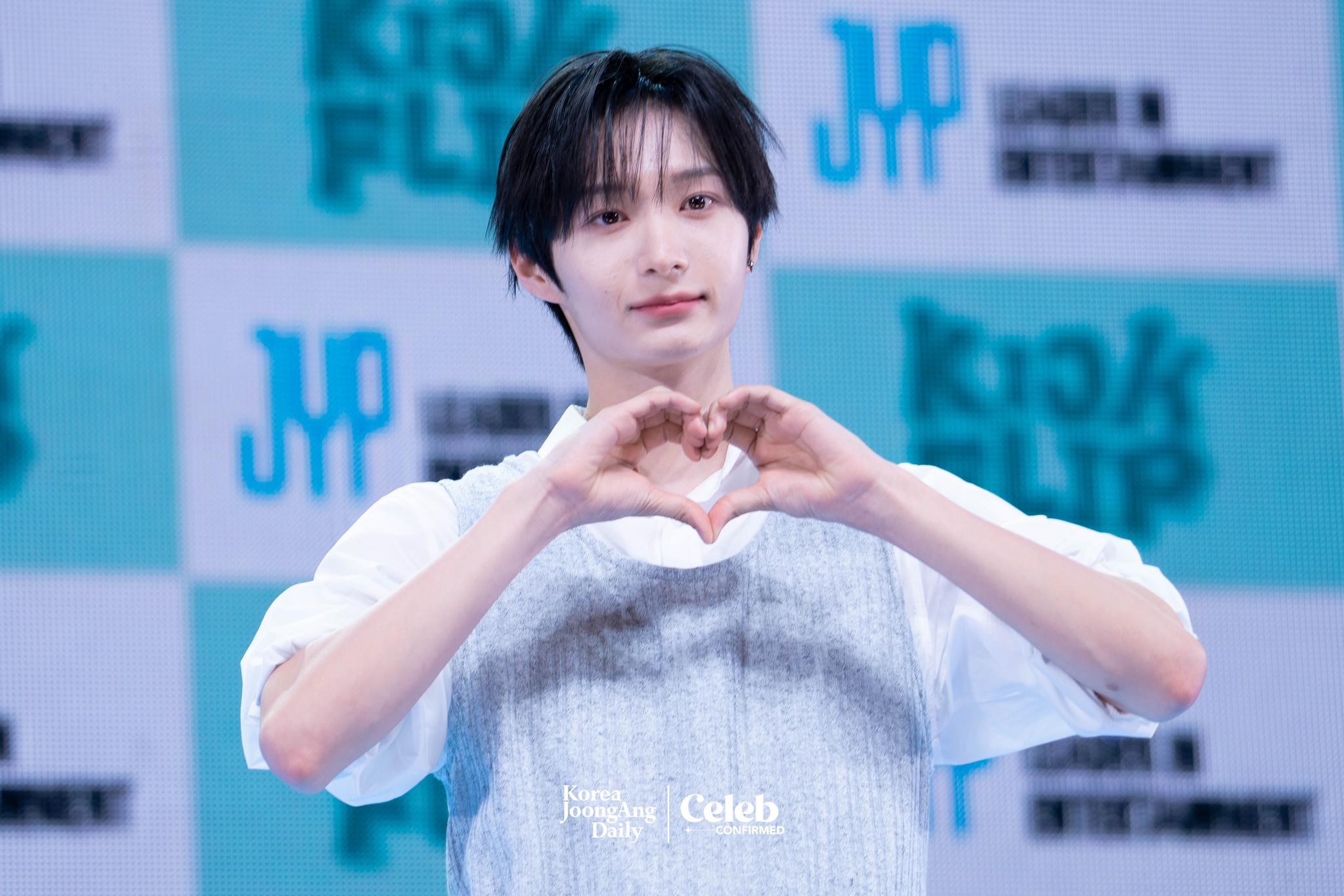 KickFlip’s Donghwa poses for photos during a showcase for the release of its second EP, “Kick Out, Flip Now!” at Yes24 Live Hall in eastern Seoul on May 26. [DANIELA GONZALEZ PEREZ]