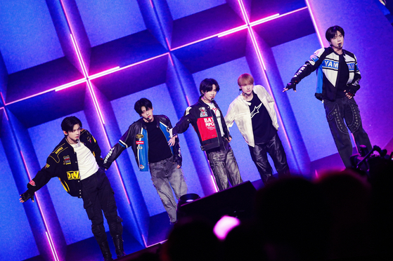 Boy band Tomorrow X Together performs during its world tour ″Act: Promise″ [BIGHIT MUSIC]