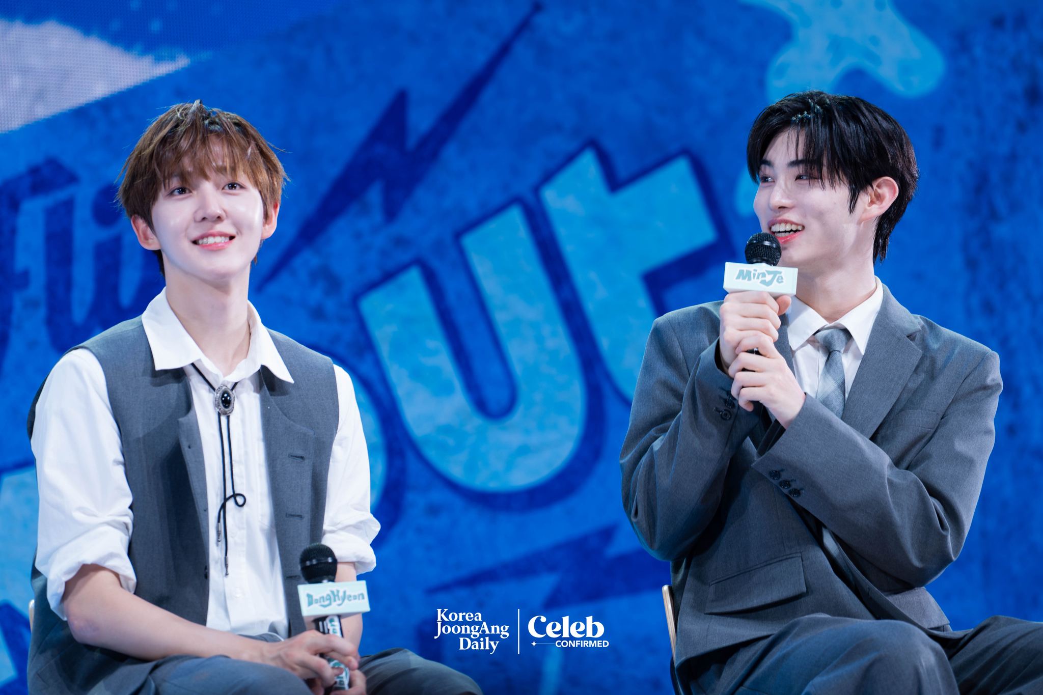 KickFlip answers reporters’ questions during a showcase for the release of its second EP, “Kick Out, Flip Now!” at Yes24 Live Hall in eastern Seoul on May 26. [DANIELA GONZALEZ PEREZ]