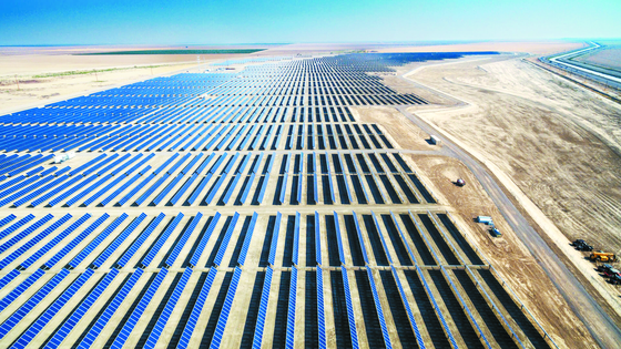 Hanwha Qcells' solar power panels in Borrego Springs, California. [HANWHA QCELLS]