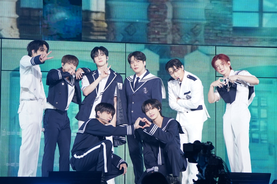 Boy band Ateez during a meet and greet held in Japan in March [KQ ENTERTAINMENT]