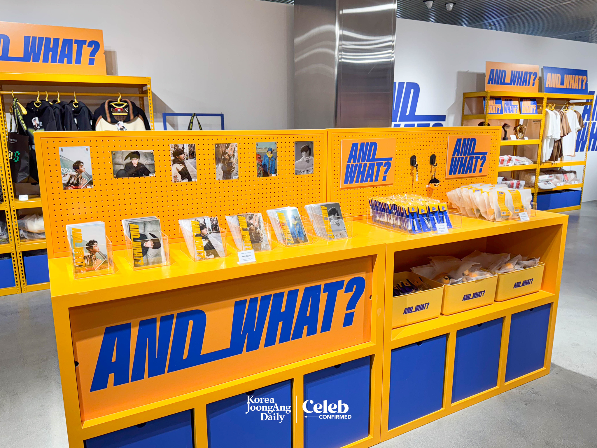 Merchandise at J-Hope’s “And What?” Exhibition at AK Plaza in Hongdae, western Seoul [DANIELA GONZALEZ PEREZ]
