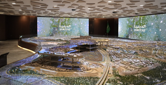 A 3-D model of the Diriyah Project displayed in Saudi Arabia 