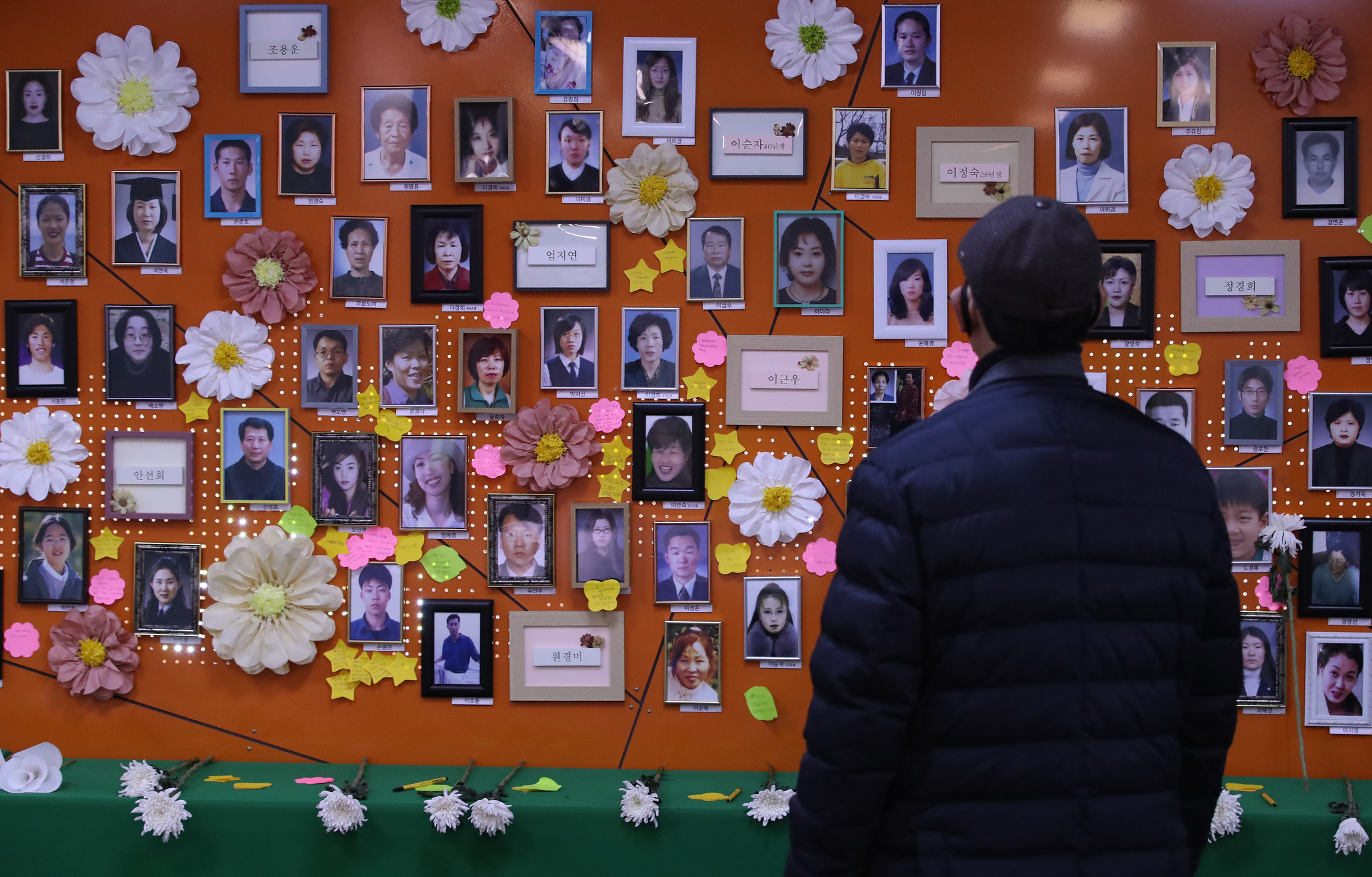 A person visits a memorial space of the Daegu subway fire built at Jungangno Station in Daegu on Feb. 16, 2023, before the 20th anniversary of the incident, when an arsonist set fire to a train in Daegu on Feb. 18, 2003, causing 192 casualties and 151 injuries. [NEWS1] 