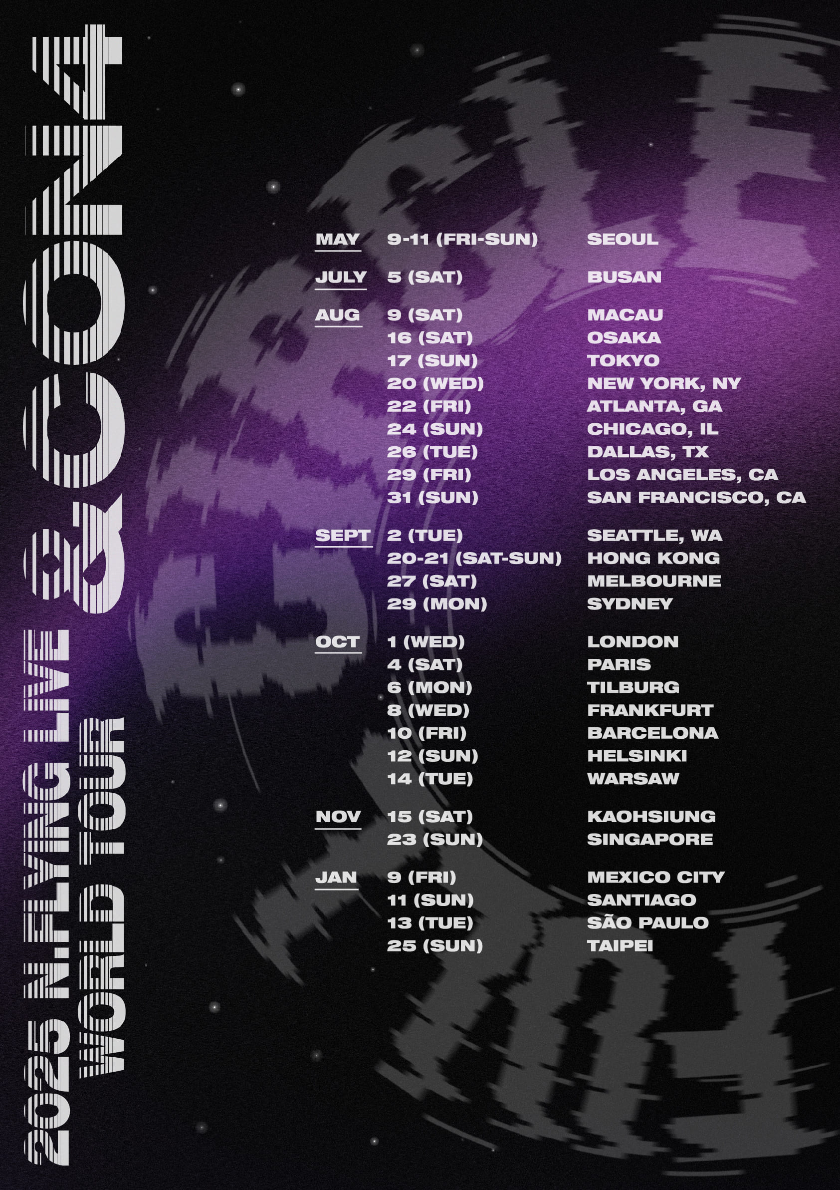 Poster for K-pop rock band N.Flying's first world tour “&CON4: Full Circle″ [FNC ENTERTAINMENT]