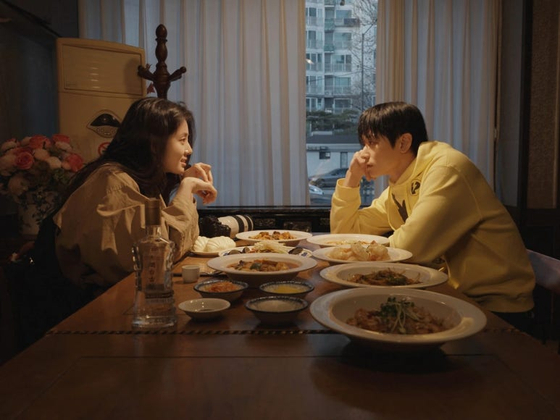 A still from short film ″Young Young″ featuring singer Juyeon of boy band The Boyz, right, and actor Shin Si-a [JIFF]