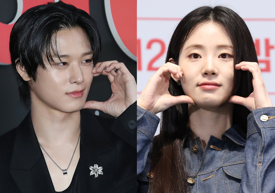 Singer Juyeon of boy band The Boyz, left, and actor Shin Si-a [NEWS1]