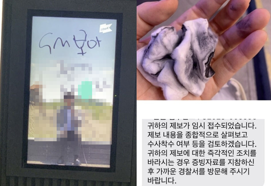 Online pictures of graffiti aimed at singer BoA in southern Seoul [SCREEN CAPTURE]