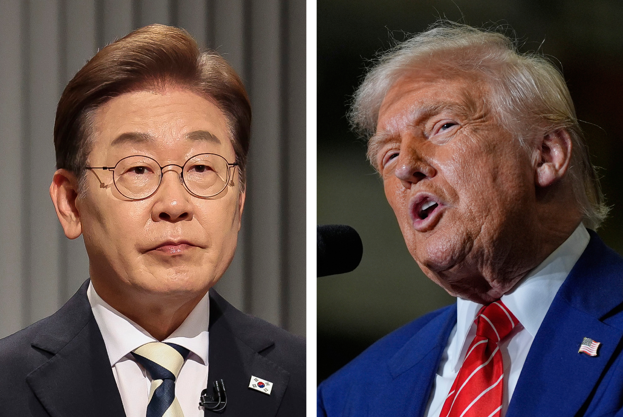 Left: Newly elected President Lee Jae-myung. Right: U.S. President Donald Trump. [YONHAP]