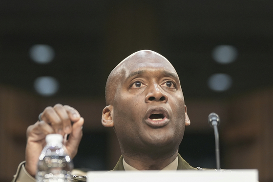 Army Gen. Xavier Brunson testifies during an Armed Services hearing on Capitol Hill, Sept. 17, 2024, in Washington. [AP/YONHAP]