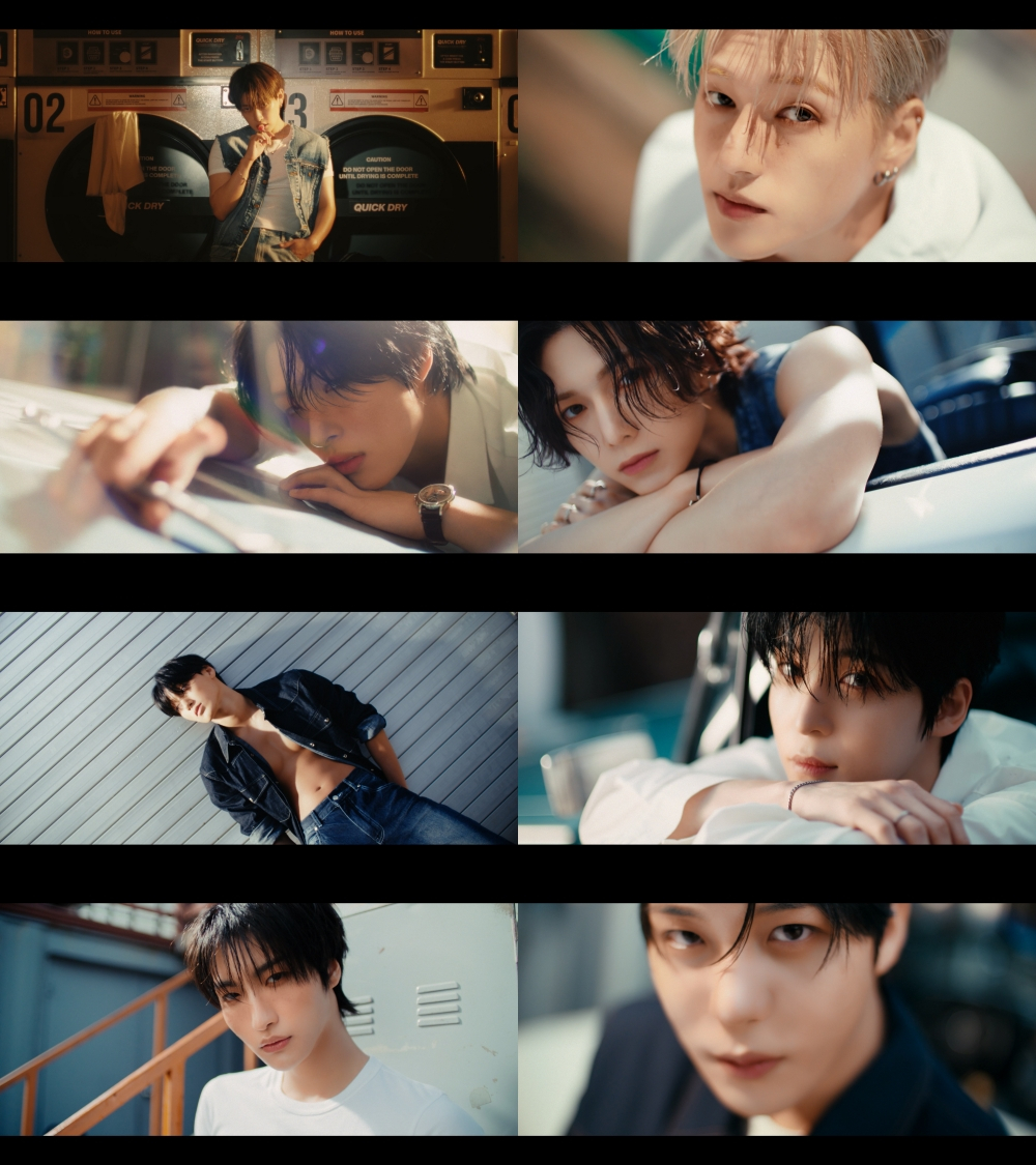 Images from the music video of ″Lemon Drop,″ the lead track for Ateez's 12th EP, ″Golden Hour: Part. 3″ [KQ ENTERTAINMENT]