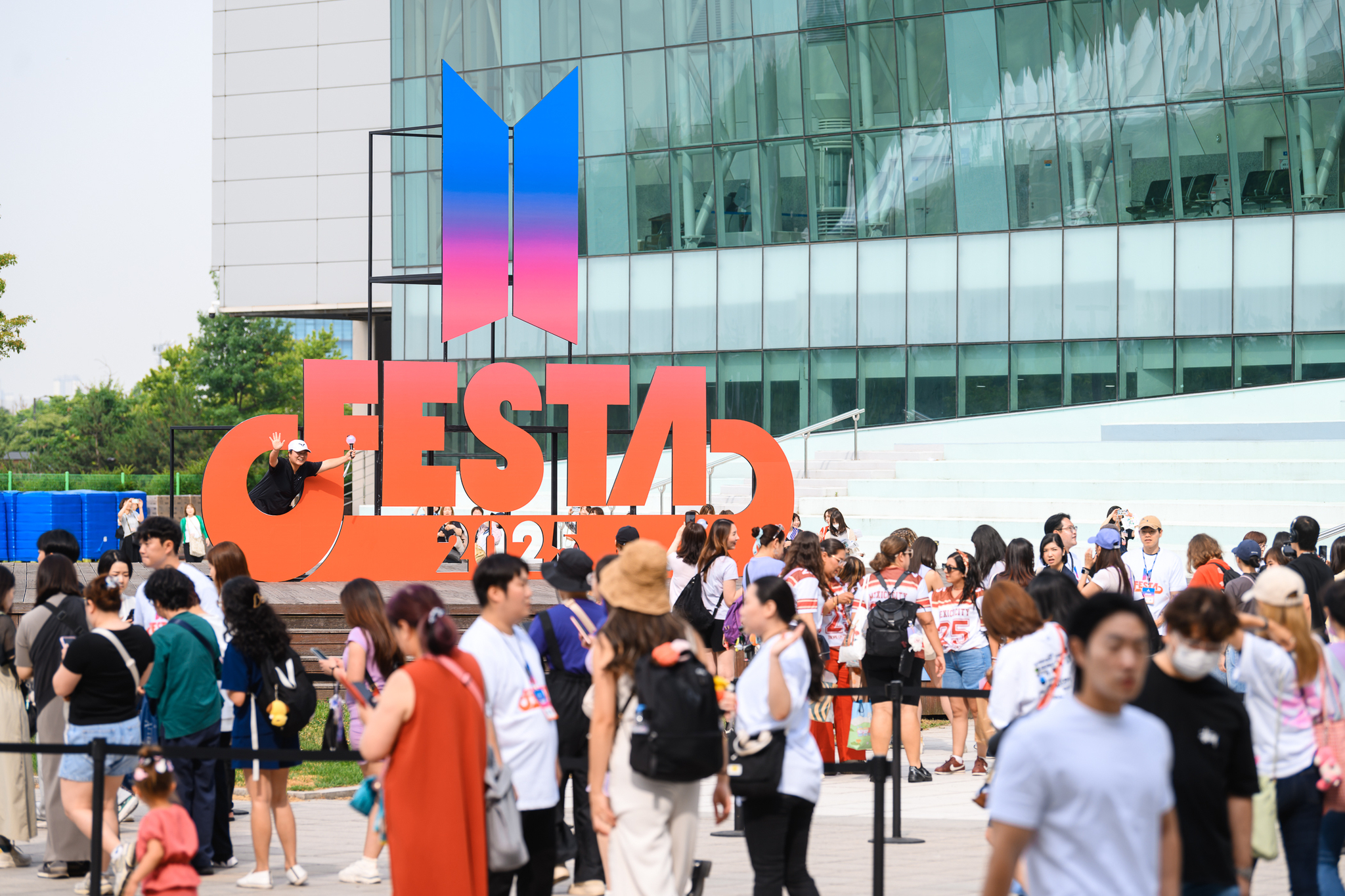 Thousands of BTS fans gather at Kintex in Goyang, Gyeonggi, on June 14, to enjoy the final day of 2025 BTS Festa. [BIG HIT MUSIC] 
