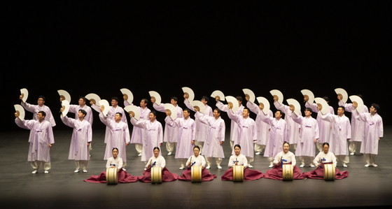 The Crown Haitai Confectionary in-house traditional music club performs on stage. [CROWN HAITAI]