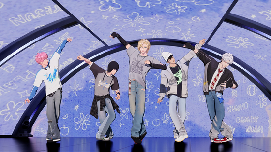 Virtual boy band Plave performs a showcase in Japan on June 17. [VLAST]